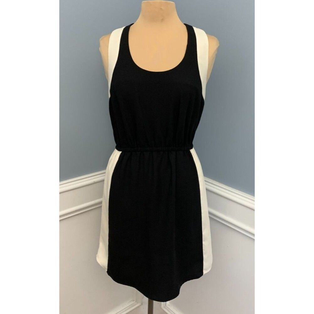 Banana Republic Dress Womens 8 Fit Flare Sleeveless Racerback Pockets Knee Midi